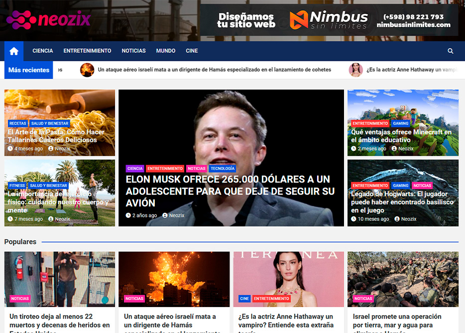 Portada de Sitio Web — Blog Neozix