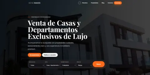 Portada de Sitio Web — Bienes Raíces (MVC)