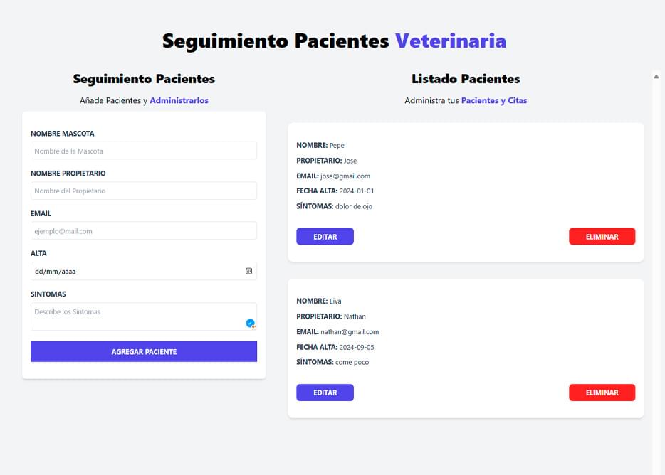 Proyecto con React, Vite, Tailwind CSS, LocalStorage